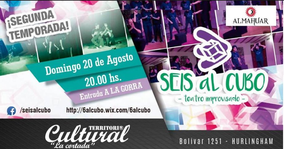TitoCinefilo's tweet photo. ATENCION QUE EL DOMINGO ESTAMOS ACTUANDO EN #HURLINGHAM ----> @6Cubo  #IMPRO #HUMOR #GRATIS https://t.co/Cng3ZOFbRl