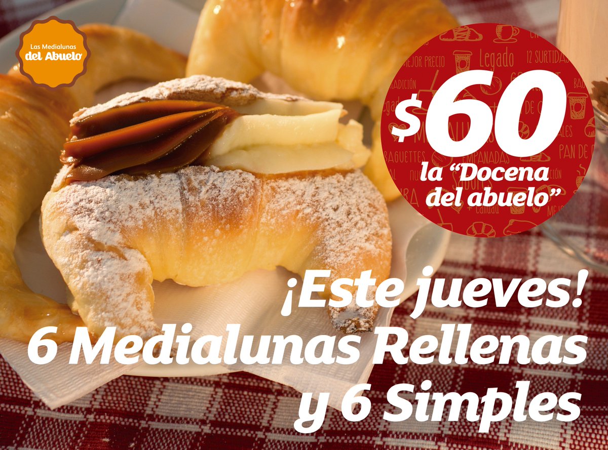 #Promo
Anticipate al #DiaDelNino👦👧
Este #Jueves 17/08. en TODOS nuestros locales franquiciados, la #Docena #DelAbuelo a sólo $60 😍🥐🎉