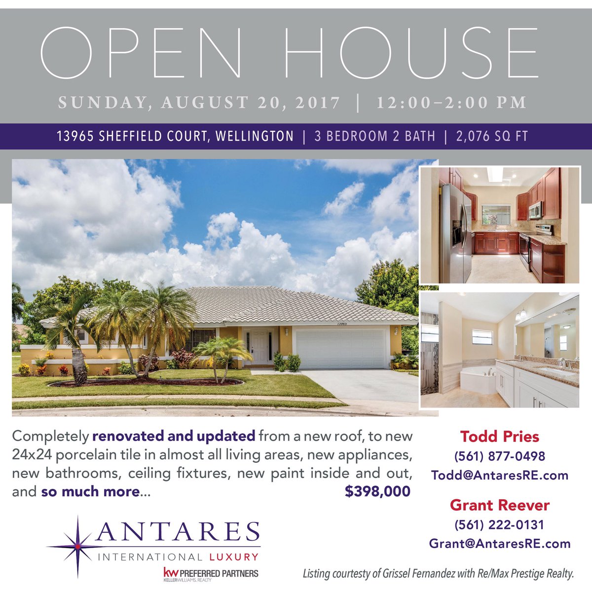 AntaresIntl's tweet photo. OPEN HOUSE!
August 20, 12:00–2:00 pm
#antaresre #floridatalkrealestate #kellerwilliams #kw #openhouse #Wellington #realestate https://t.co/uj0toC4BzK