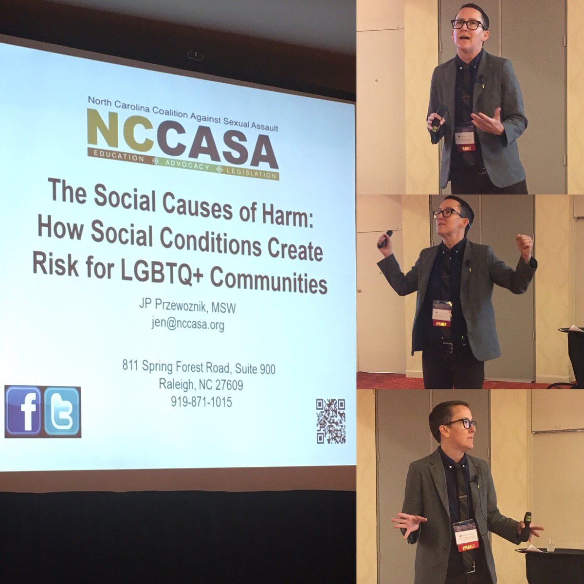 NCCASA's tweet photo. JP delivering a plenary address on "The Social Causes of Harm: How Social Conditions Create Risk for LGBTQ+ Communities" #NoRest2017 https://t.co/Tk1KPmAhKe
