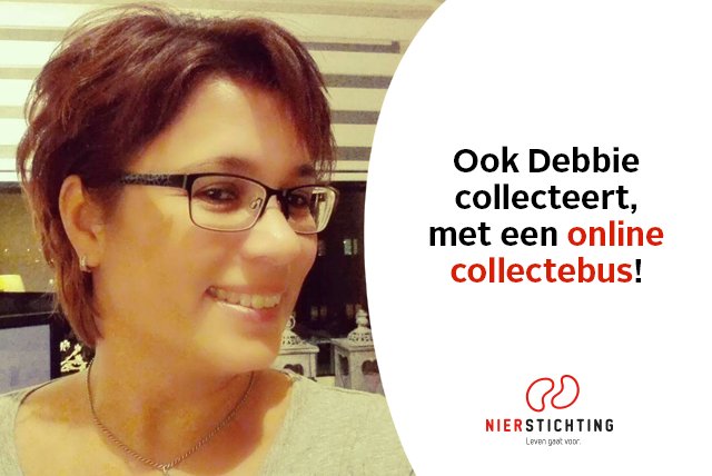 Nierstichting's tweet photo. Debbie is niet in staat om langs de deuren te gaan. Daarom collecteert ze online. Voor wie #collecteer jij?: https://t.co/DIw48lsCCS https://t.co/S24sxmrjHb