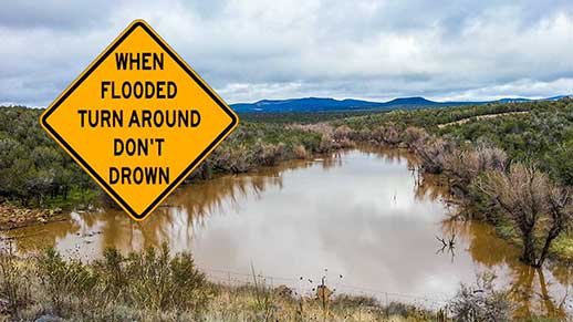 PrescottNF's tweet photo. Monsoon season is here! Heed stream-crossing warnings--and respect the #GoodwinFire closure area! https://t.co/BWyRIJJFXA #FlashFlood https://t.co/ZLFFnGW50B