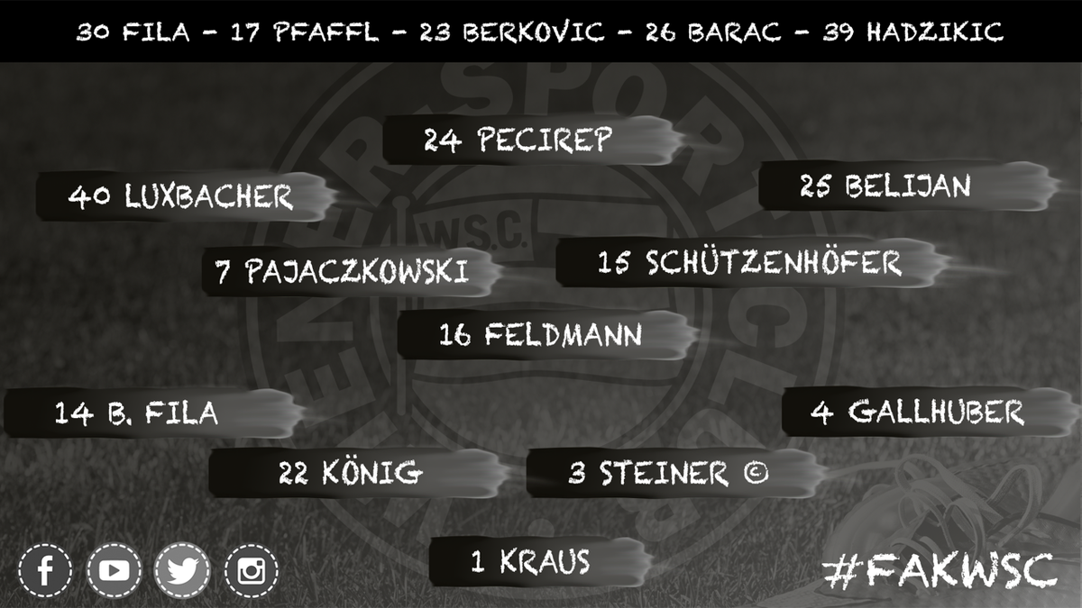 WienerSportClub's tweet photo. Hier unsere Aufstellung. In 40 Minuten geht’s los gegen die Austria Amateure. C'mon Sport-Club! #FAKWSC https://t.co/Cdc8tSx3UJ