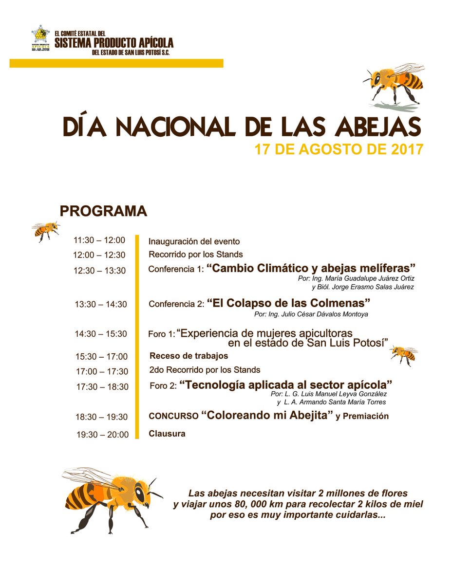 SPA_SLP's tweet image. Programa del Día Nacional de las Abejas en Estado de San Luis Potosí
cespaslp.com/blog