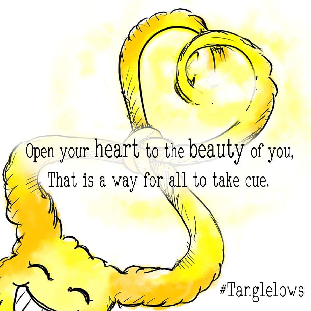 TheMcGoonies's tweet photo. "Open your heart to the beauty of you, that is a way for all to take cue." #Tanglelows #TuesdayThoughts #QOTD https://t.co/E2nHhzwT8A
