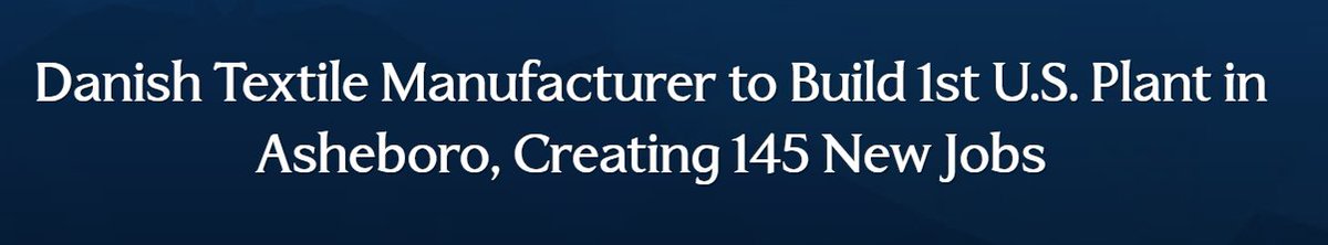 FDIFrontlines's tweet photo. .@edpnc scores a big win with Danish #Fibertex's first U.S. manufacturing plant--145 new #FDI #JobsWeNeed! @NCCommerce @CityofAsheboro https://t.co/SdTujgphvB