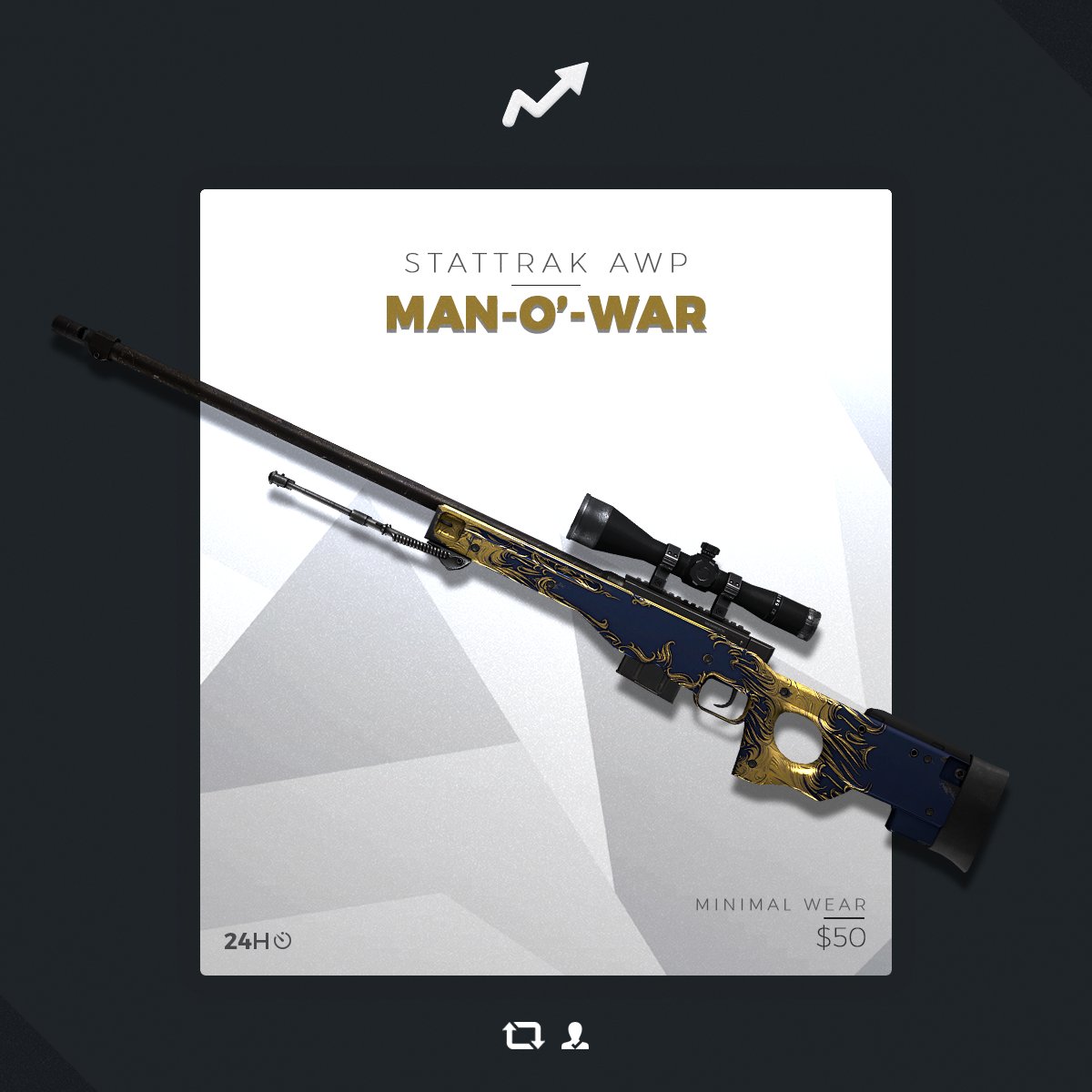 skinupgg's tweet image. 😒 STATTRAK AWP MAN-O'-WAR GIVEAWAY 👈👈👈

TO ENTER
➡️ RETWEET &amp;amp; LIKE THIS TWEET
➡️ VISIT SKINUP.GG

GOOD LUCK