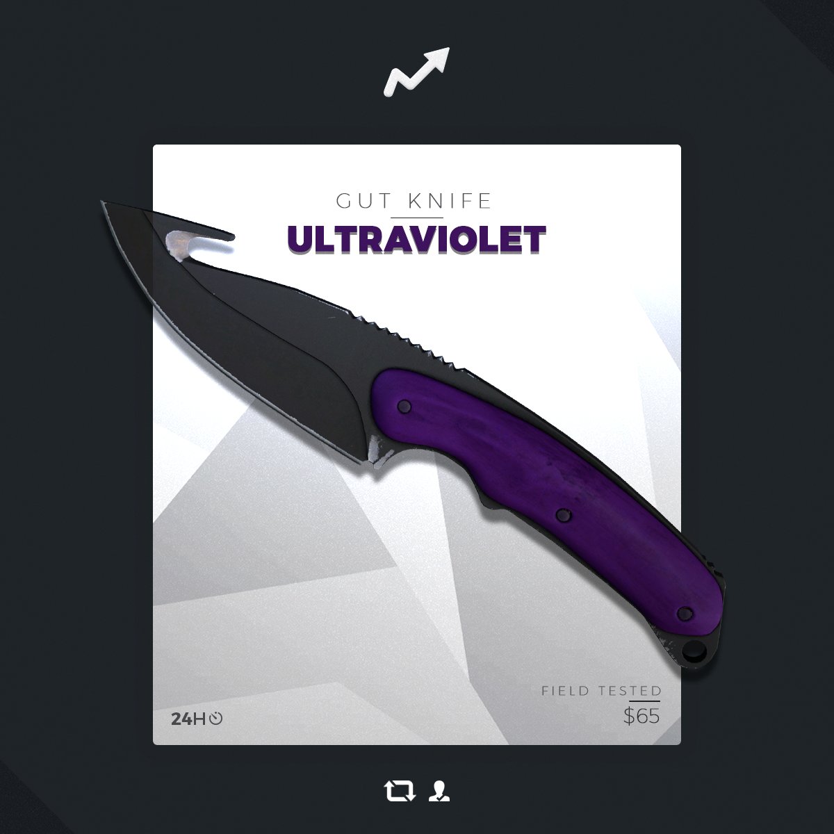 skinupgg's tweet image. 🔮 GUT KNIFE ULTRAVIOLET GIVEAWAY 

TO ENTER 
1️⃣ RETWEET THIS TWEET 
2️⃣ GO TO bit.ly/dopplerfromski… 

glhf 
skinup 
💞💞💞