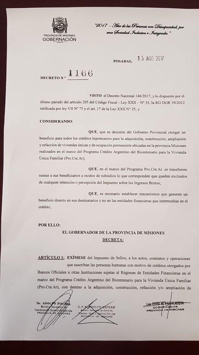 Eximimos del pago de Ing Brutos y de Sellos a los benef. del programa nacional ProCreAr. <a href="/mauriciomacri/">Mauricio Macri</a> <a href="/frigeriorogelio/">Rogelio Frigerio</a> <a href="/marquitospena/">Marcos Peña</a>