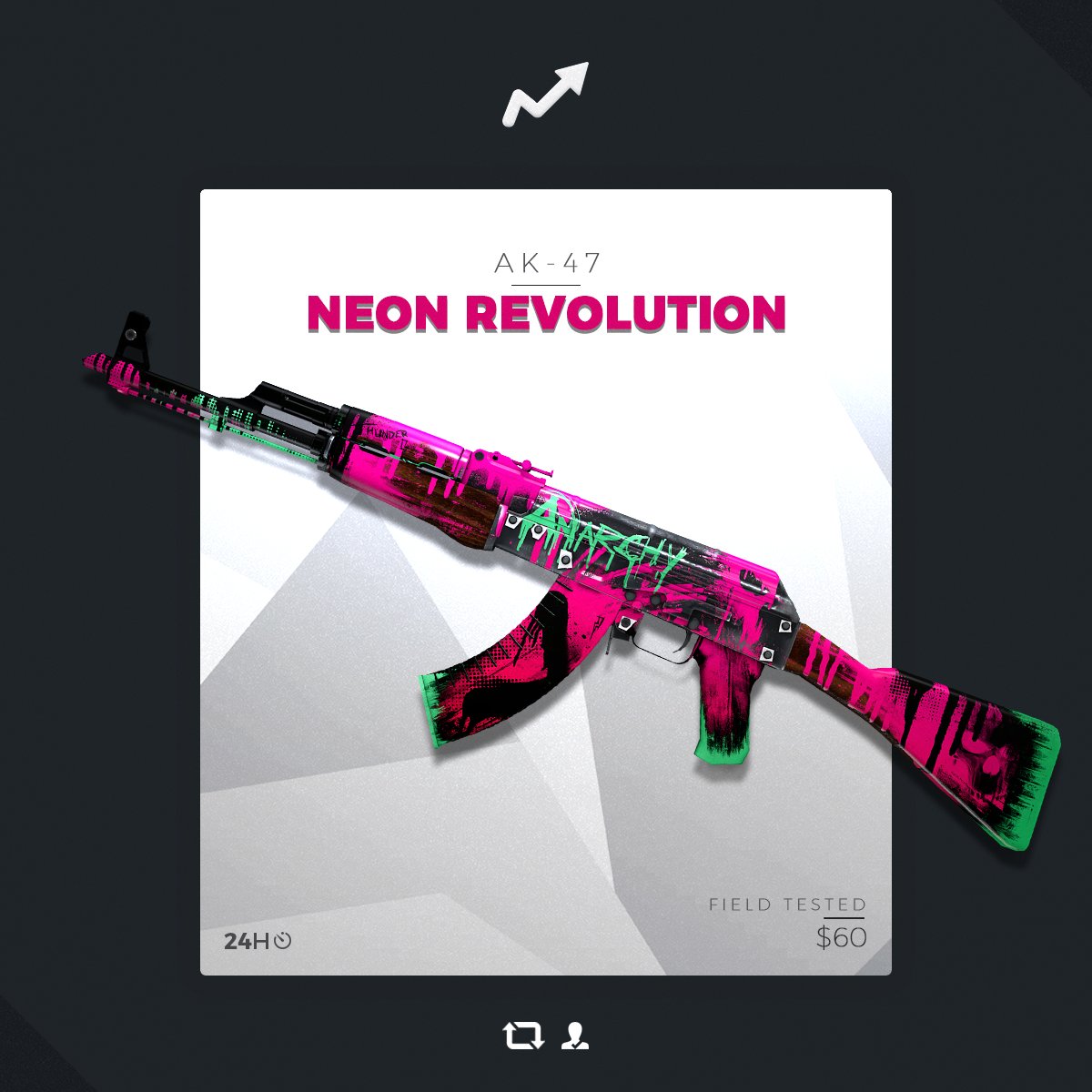 skinupgg's tweet image. AK-47 NEON REVOLUTION🌺🌺🌺

JUST 2 STEPS
➡️ RETWEET
➡️ FOLLOW US

GOOD LUCK
WINNER IN 24H