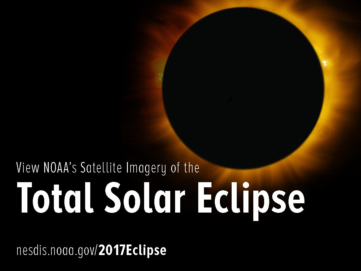 NOAASatellites's tweet photo. #Eclipse2017 is coming! Join us at https://t.co/wLY1lTpzBj for satellite images of the eclipse. The best seat in the house . . . from space! https://t.co/2OOS5TODVc