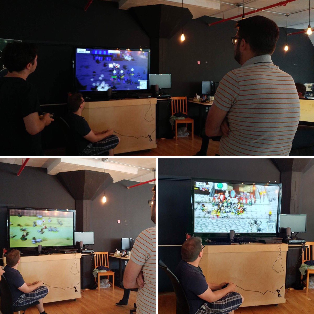 One of our programmer presented Okhlos: Omega to the team for our #GamingLunch today. #studiolife #indiegame store.steampowered.com/app/400180/Okh…