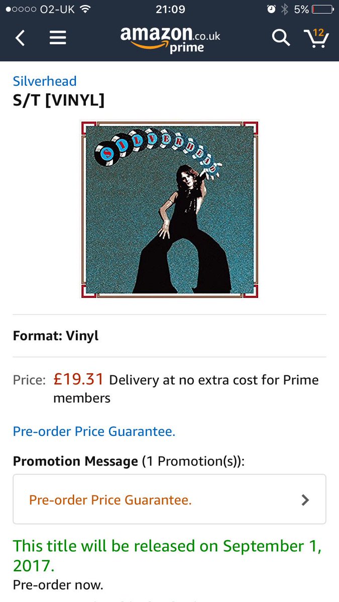steverosier's tweet photo. @MDesbarres - Michael! It's happening! #wellthatwasquick #vinyl #silverhead #orderplaced #amazon https://t.co/WnyBajDpza