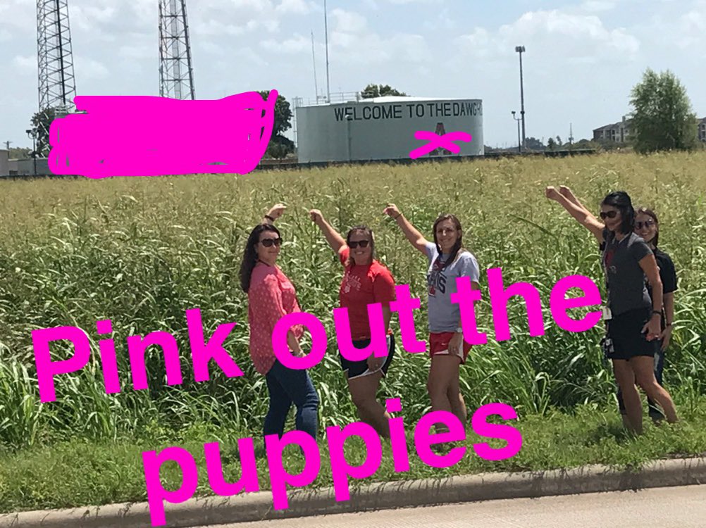 Coach_RKessler's tweet photo. #before & #AfterWePinkOutThePuppies #thshunt @ths_tigers #GoTigers #pinkoutthePuppies https://t.co/rycLKNcNP3