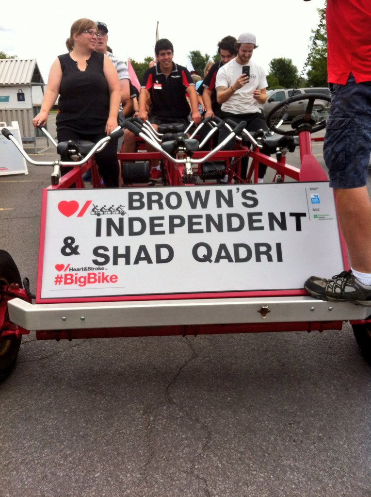 Special thanks to Brown's Independent Grocers in Stittsville for jumping on #BigBikeOttawa AND hosting our ride day!