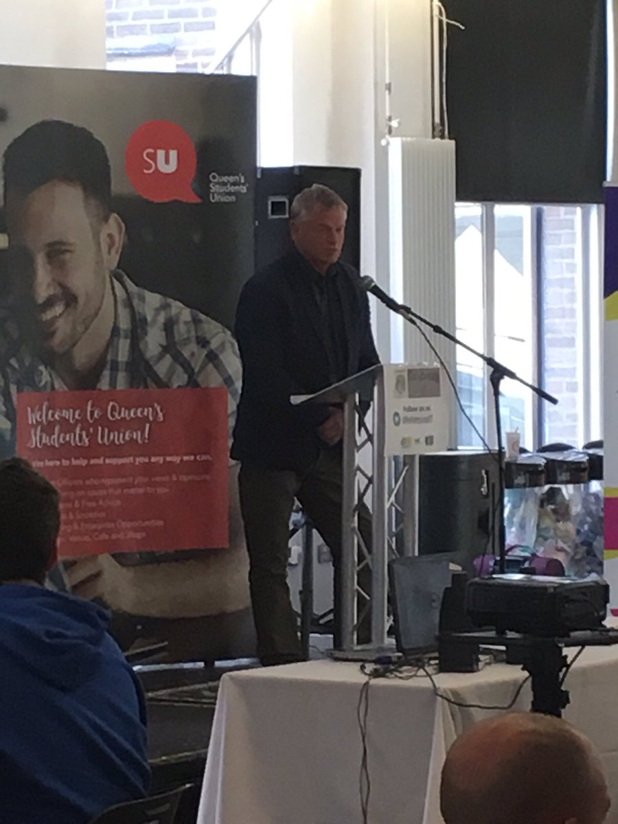 USI_Education's tweet photo. Former @QUBSU President Peter O'Neill is the @BallybreagIT Vice Chancellor the day. Tough questions from Student Officers! #SUT17 https://t.co/cqVdCuhrFY