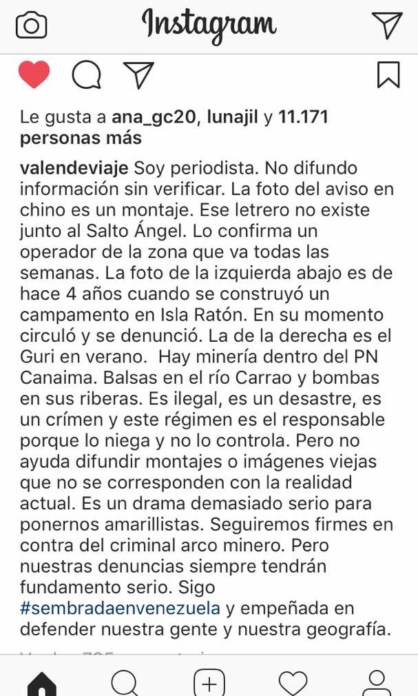 alexagomez2000's tweet photo. Sobre las fotos que están circulando del Salto Ángel, esto escribe @valendeviaje ⬇️⬇️ https://t.co/zVlaXMtweQ
