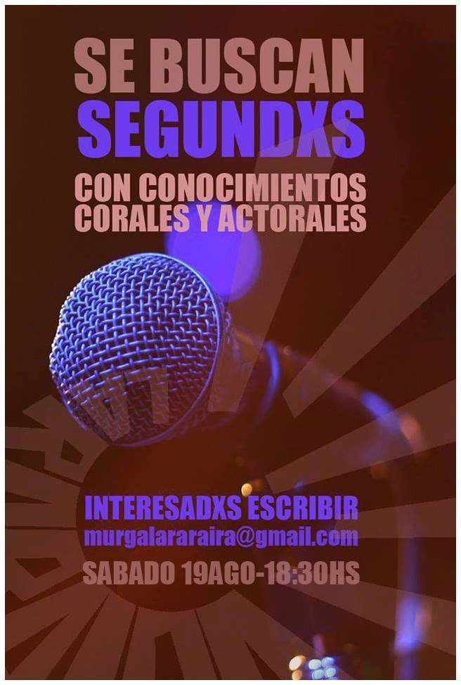 lararaira's tweet photo. Este sábado tenete fe y vení a probarte si tenés voz de bajo. ¡Si conocés a alguien mandalo! #Murga #Cantar https://t.co/HDf5VRsfXf