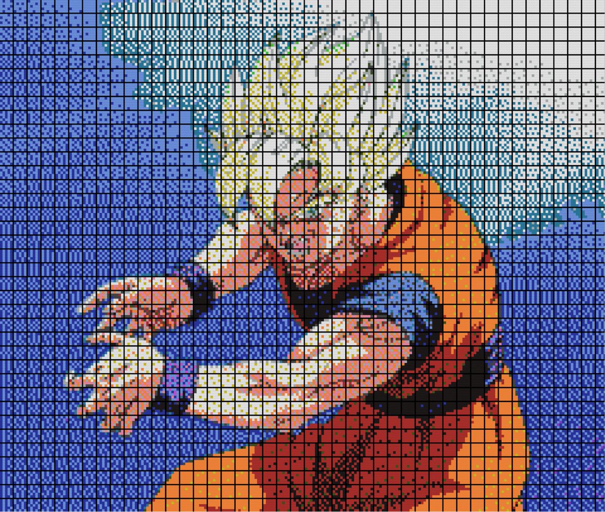 deleted on Twitter: "Super Saiyen Goku minecraft pixel art grid! #
