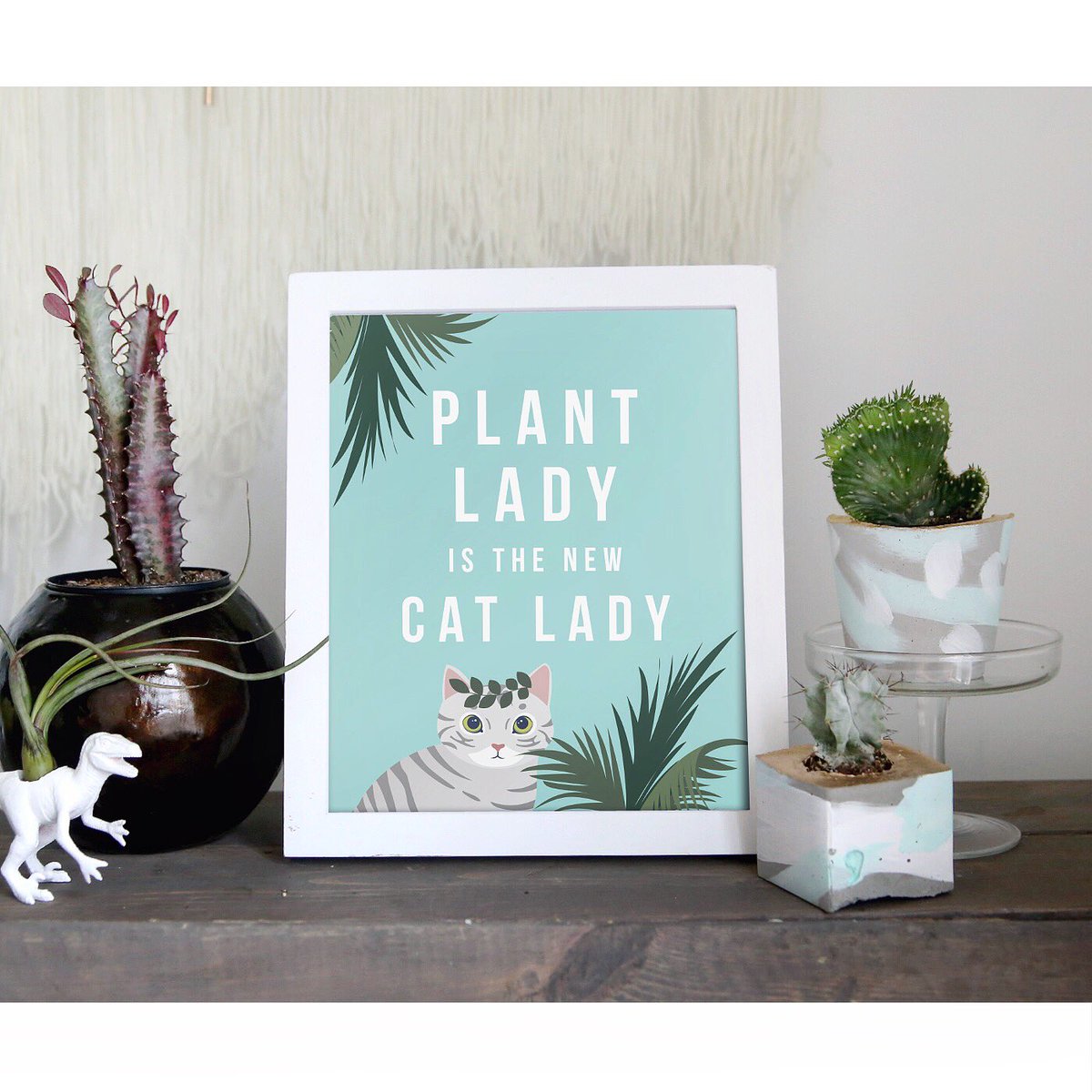 modernplantlife's tweet photo. Plant lady is the new cat lady. This print is now in the shop! https://t.co/ua2y3qlOsA https://t.co/ntDjwVrgMP