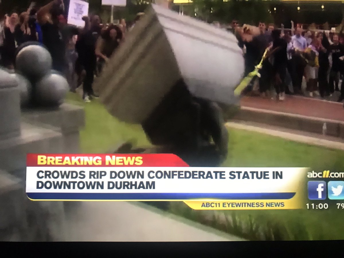 "That's what we plan to do with white supremacy... Vandalism is not enough," Takiyah Thompson tells me @ destroying #Durham statue. #ABC11