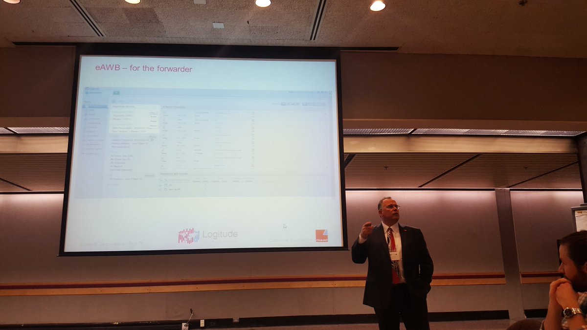 CarynLL's tweet photo. Fred Werginz @CHAMPcargo explains #eAWB360 options for forwarders -@ACWmagazine https://t.co/CDh8oPTt2b