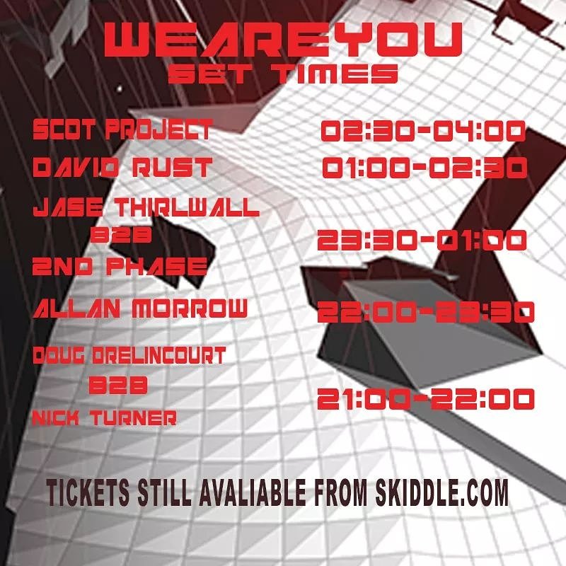 WeAreYouMusic's tweet photo. Set times for our 1st birthday this Saturday, get there early as there is not one set to be missed https://t.co/EwkZjDjprN