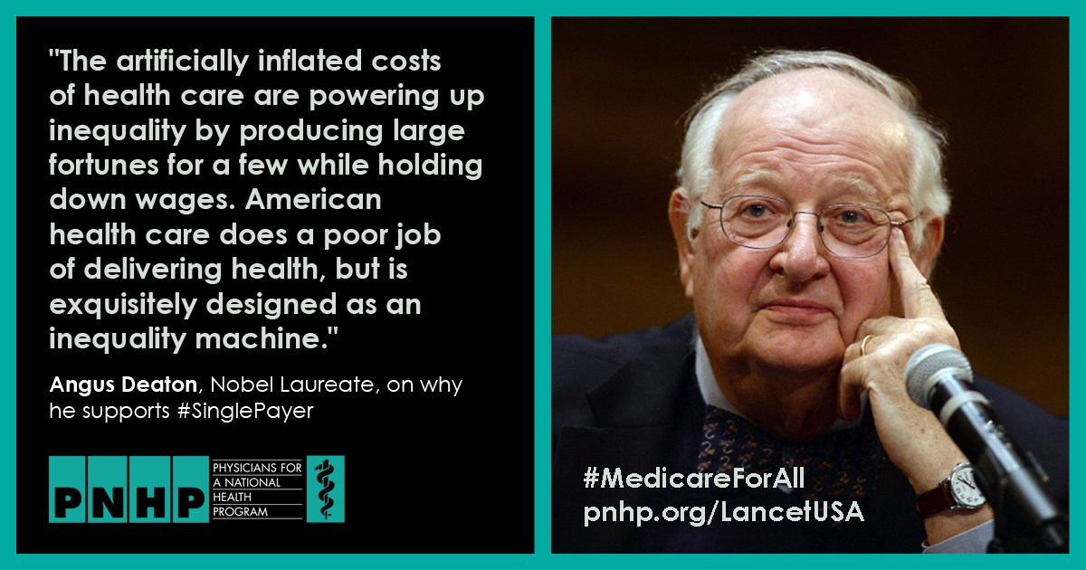 Economist and <a href="/NobelPrize/">The Nobel Prize</a> winner Angus Deaton supports #SinglePayer as an antidote to rampant profiteering. pnhp.org/LancetUSA