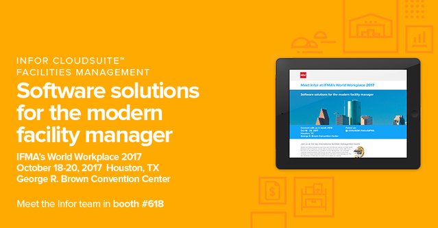 W2Academy's tweet photo. Elevate your facility management operations with new skills &amp; solutions plus meet Infor @ World Workplace https://t.co/yFa3eYyuwW #TeamInfor https://t.co/0fYp6fIEuC