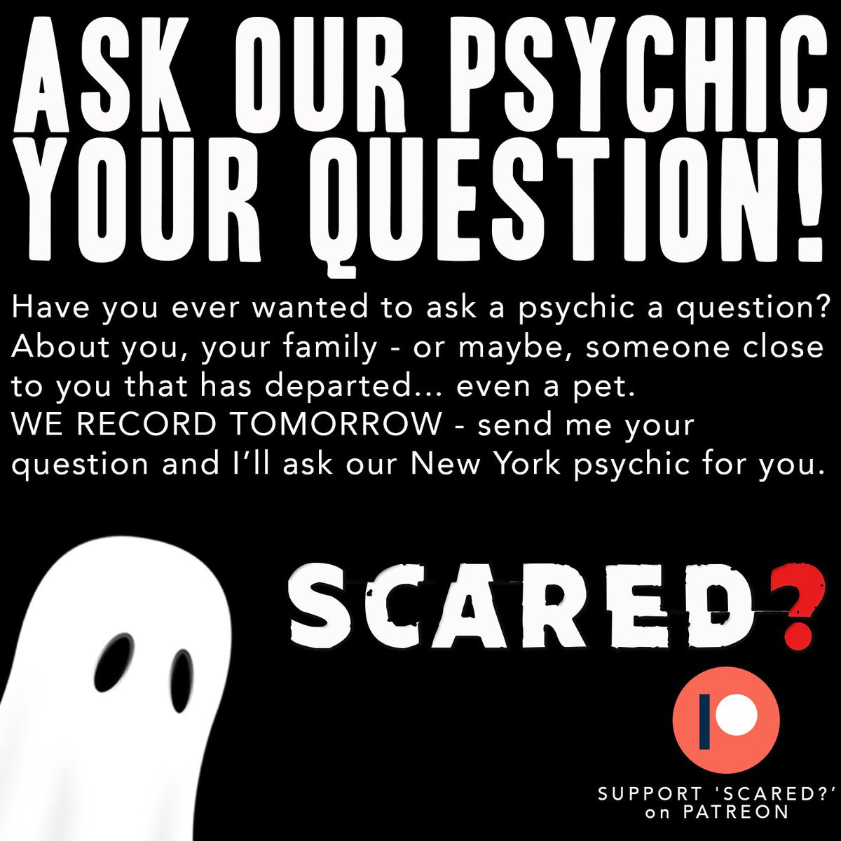 ScooterForums's tweet image. Ever wanted to ask a psychic a question? About you? Your life? A dead relative? Ask our psychic! BE QUICK! scaredpodcast.com