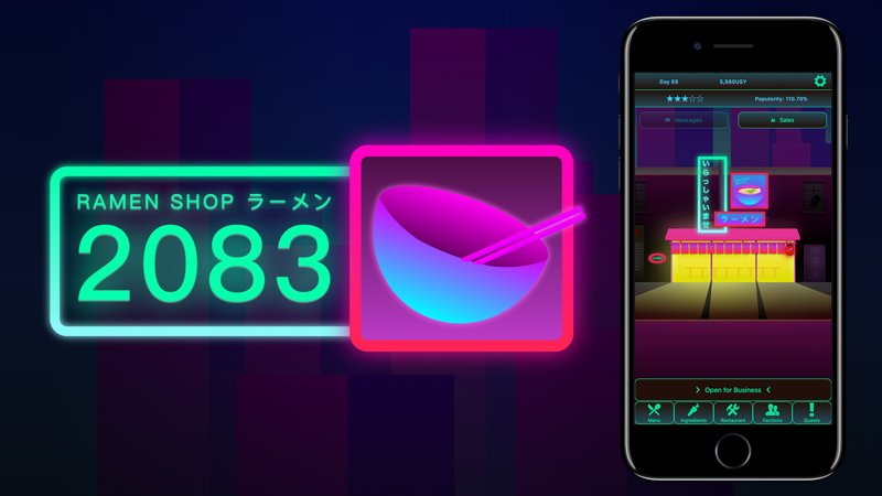 ZBAppStudio's tweet photo. Ramen Shop 2083 is coming to the #AppStore TOMORROW! Get hyped! #indiegamedev #indiegame https://t.co/6v4fPqcOPX