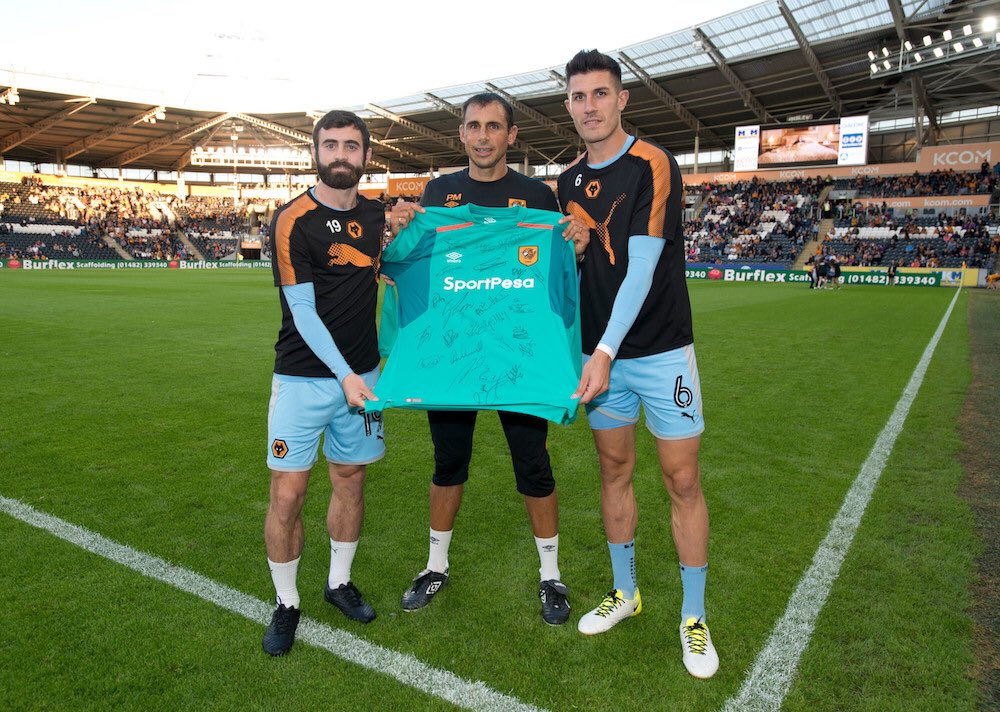 HullCity's tweet photo. 🔶◾️ | Everyone at @HullCity would like to wish @Wolves goalkeeper @Carl_Ikeme all the best in his recovery 💛🖤#HULWOL https://t.co/m9ON3DTzsv