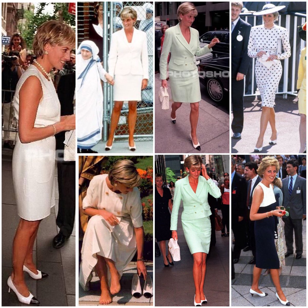 Luxity™ on X: Princess Diana was spotted in Rome in '91 strutting a little  white dress, Chanel two-toned pumps, sunnies and her trusty Gucci bamboo bag.   / X