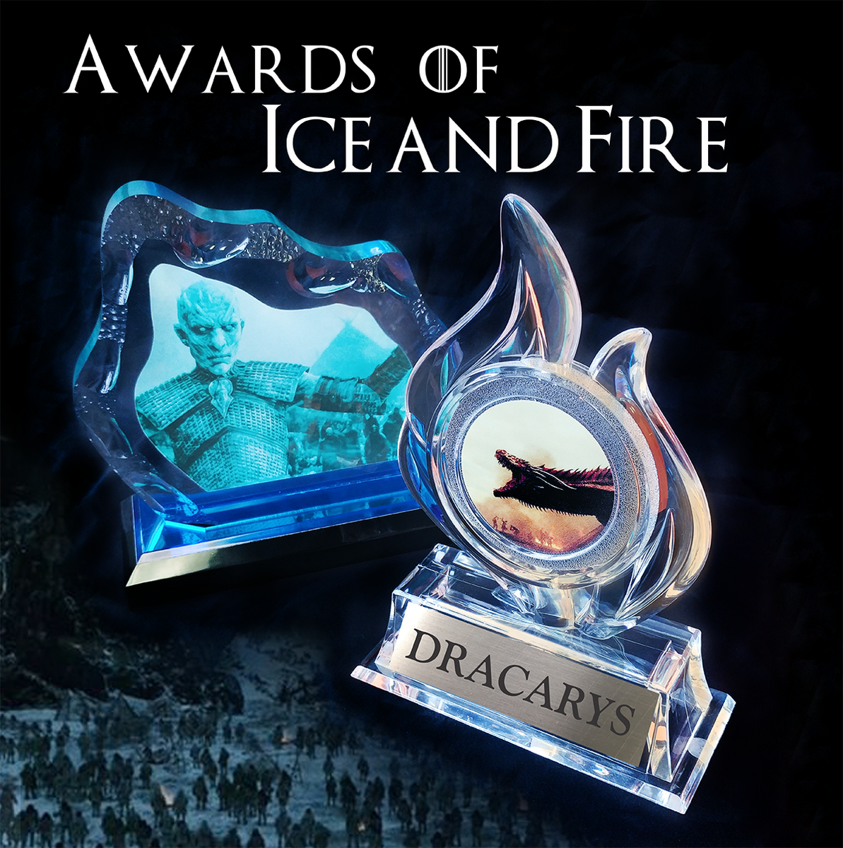 K2AwardsApparel's tweet photo. Whatever team you're rooting for, we've got a #trophy for the winner. #GoTS7 #WinterIsHere #WhiteWalkers #dragons #ASOIAF #Dracarys #Awards https://t.co/4JyEJyFQ4r