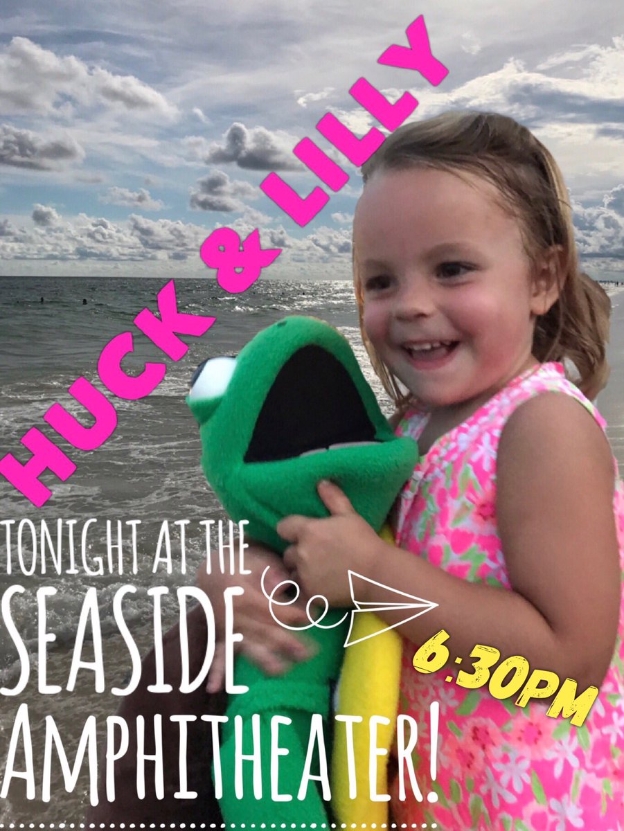 Tonight!!! Catch Huck & Lilly at the #SeasideAmphitheater! Dancing starts at 6:30pm! #MusicForKids #SeasideFL #30A
