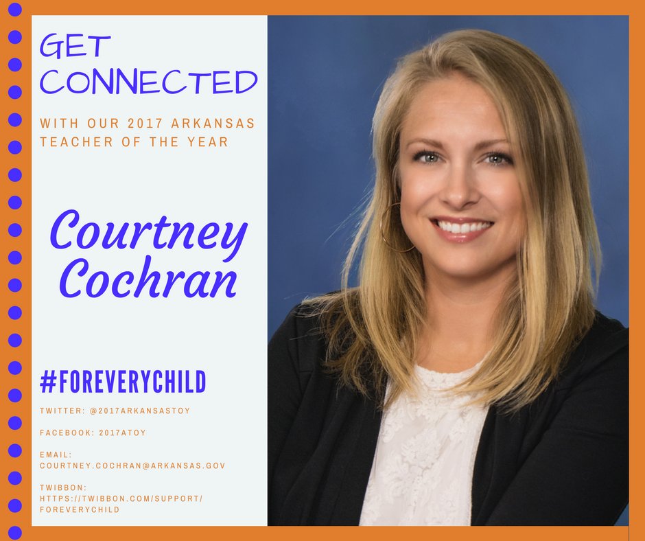 We are so proud of our <a href="/2017ArkansasTOY/">Courtney (Cochran) Mann</a> &amp; all she is doing to promote education #ForEveryChild.  Follow her journey! bit.ly/1iT6bUe