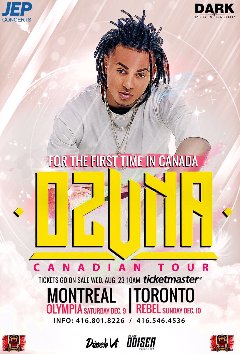 TatiMgonzalez's tweet photo. El negrito de ojos claros por primera vez en #Canadá🇨🇦    🐻OZUNA🐻 SAT. DEC. 09 #Montreal SUN. DEC. 10 #Toronto #DMGlife #JEP https://t.co/l8xAx57lUh