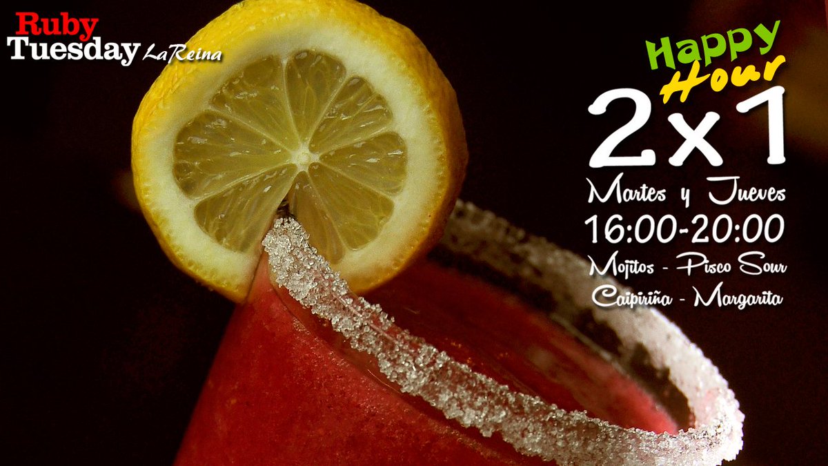 RubyLaReina's tweet photo. Ya es hora que te vengas a #RubyTuesdayLaReina a disfrutar de la tarde y nuestro #HappyHour !!
#RTLR #FoodiesChile #FoodPorn #Foodies https://t.co/GhOvESzhq0