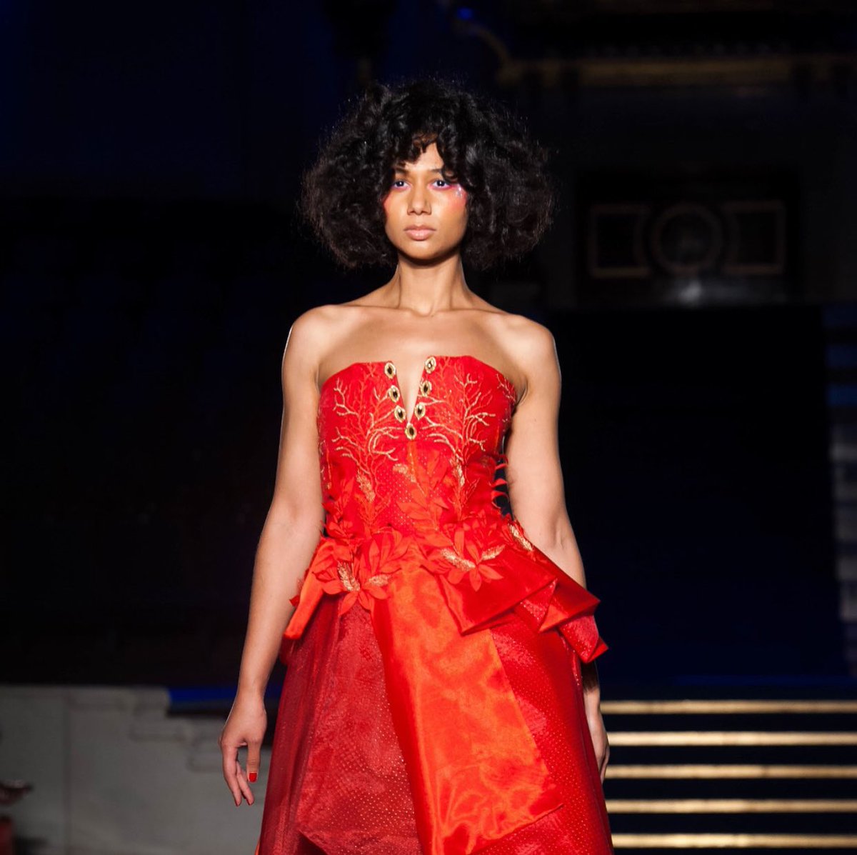 JenniferAima's tweet photo. A little preview from AFWL 2017 ☺️👄#AFWL 
MuA: @_shemaliah 
Hair: @nerysbstyles 
1st dsgn: Adriana Talansi
2nd dsgn: Valerie Azinge Atelier https://t.co/Sc5VZ7l5go