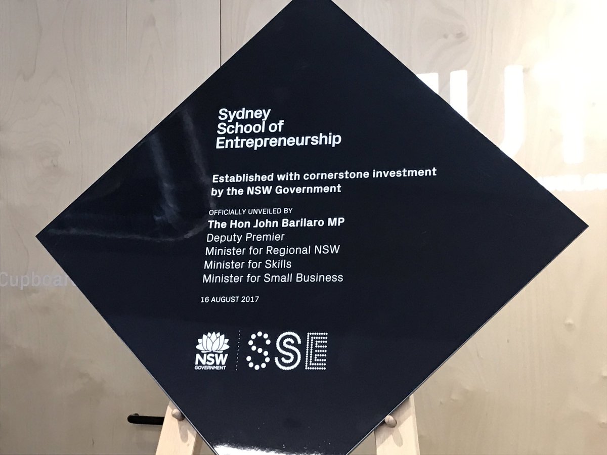 NSWBusiness's tweet photo. The @SSENSW is officially open! Bringing innovation and entrepreneurship in Sydney to a global audience https://t.co/HumGufENeH