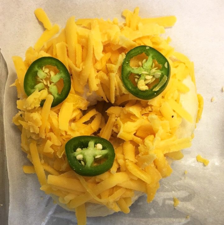 xandragramm's tweet photo. Cheese and jalapeño bagel (before baking https://t.co/Q6CkeY0xLr #NotRecipes https://t.co/n9MA8scxw1