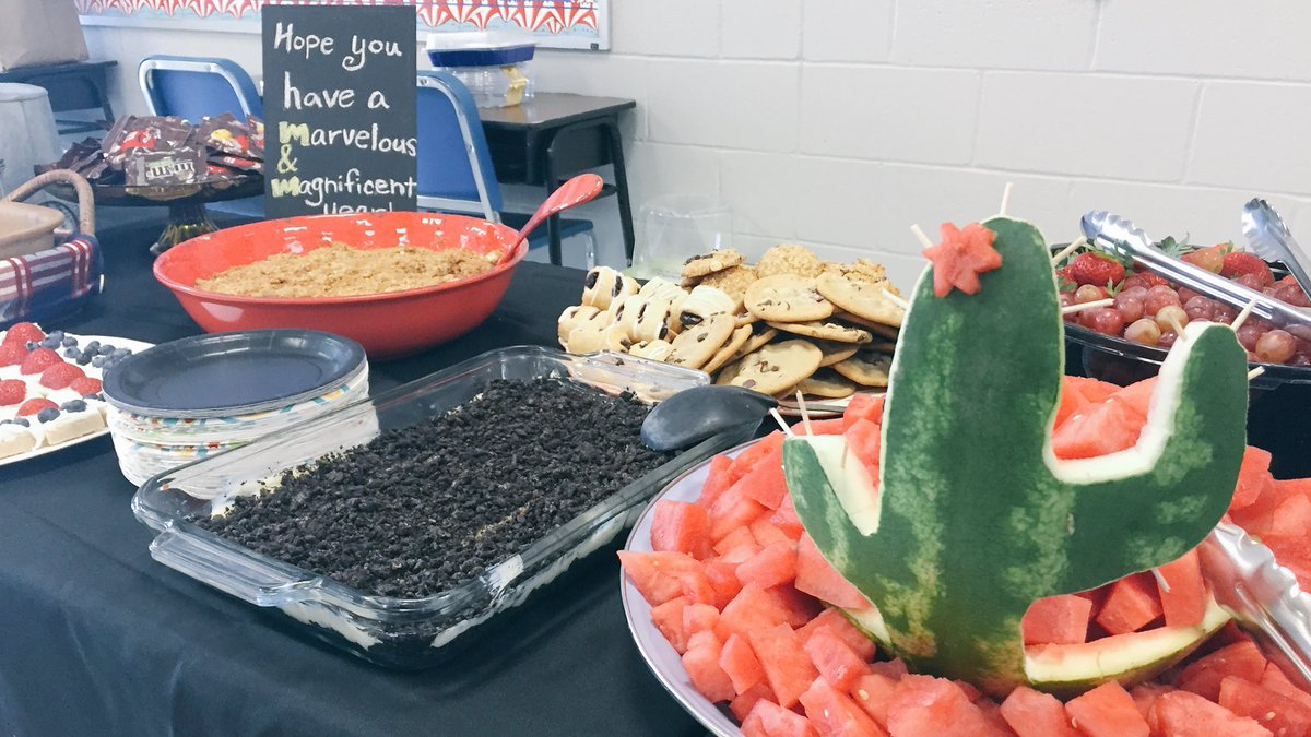plepta's tweet photo. "Nacho Average Teacher" Your PTA Hospitality Committee served lunch to welcome back teachers &amp; staff at PLE. Thanks to all who helped! https://t.co/DbGKQvRy9o