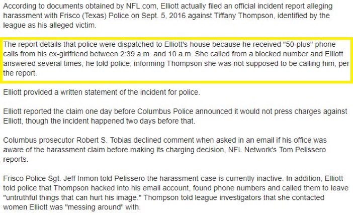 NFL_Memezzz's tweet photo. @Sharptexan @CowboysNation @NFL @ShoreSportsNJ Not to mention the text messages where she was trying to get her friend to lie to set Zeke up https://t.co/U1WtXHESxC