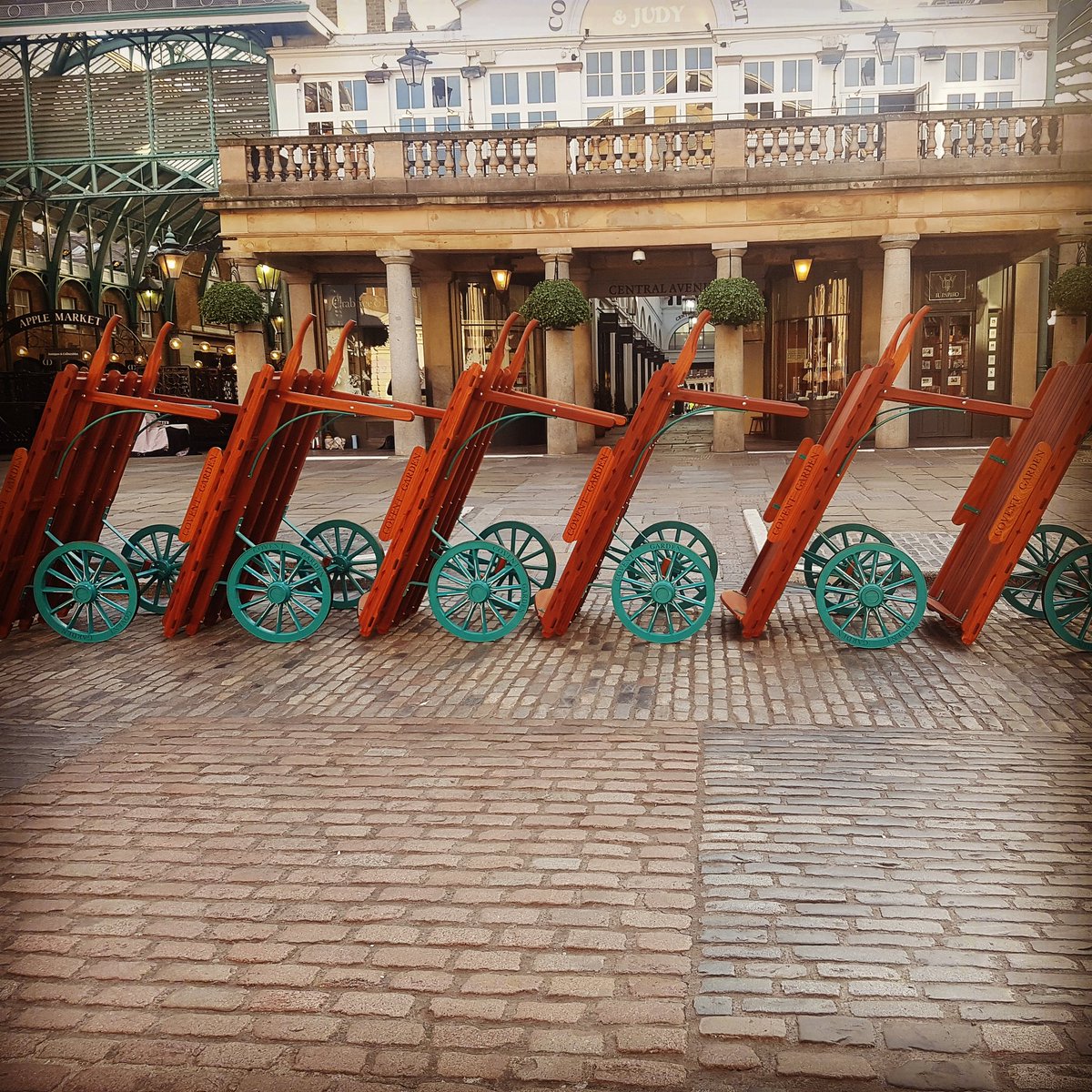 Wheelwright4's tweet photo. New barrows delivered by us  to #CoventGarden #heritagecraft #wheelwright https://t.co/cuZGHrOHvs