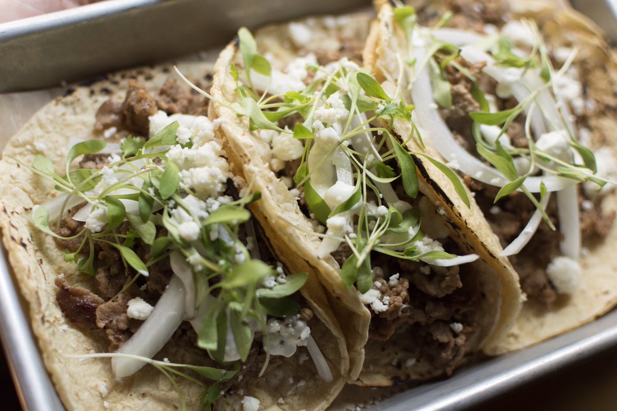 RedBrickkitchen's tweet photo. We're serving up some beef tacos for Taco Tuesday, as well as our delicious truffle fries! #TacoTuesday https://t.co/wamBOxGBEG