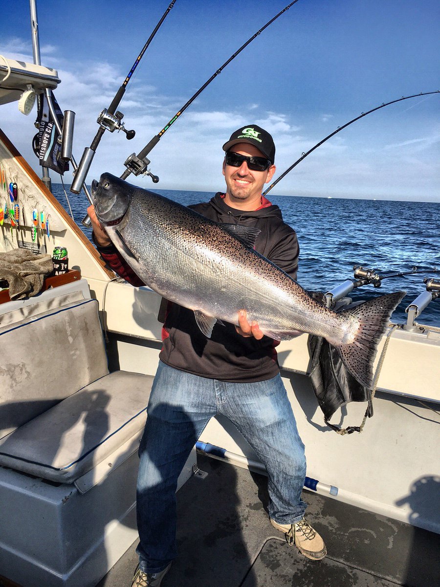 GettinNasty_MI's tweet photo. #TrophyTuesday nice 23lb #LakeMichigan king from last weekend #PureMichigan @AverageHunter https://t.co/58XYUBWUz0