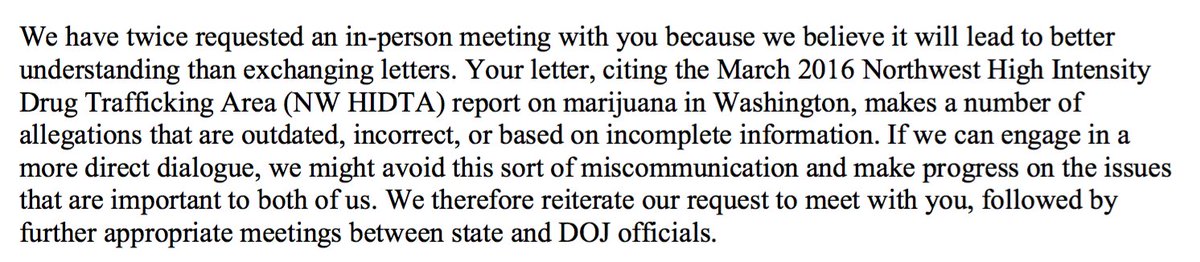 tomangell's tweet photo. Just in: Washington Gov &amp; AG slam Sessions’s marijuana threat letter and decry his refusal to meet with them.

https://t.co/dutxX0DF4l https://t.co/AZeTp4l3X1