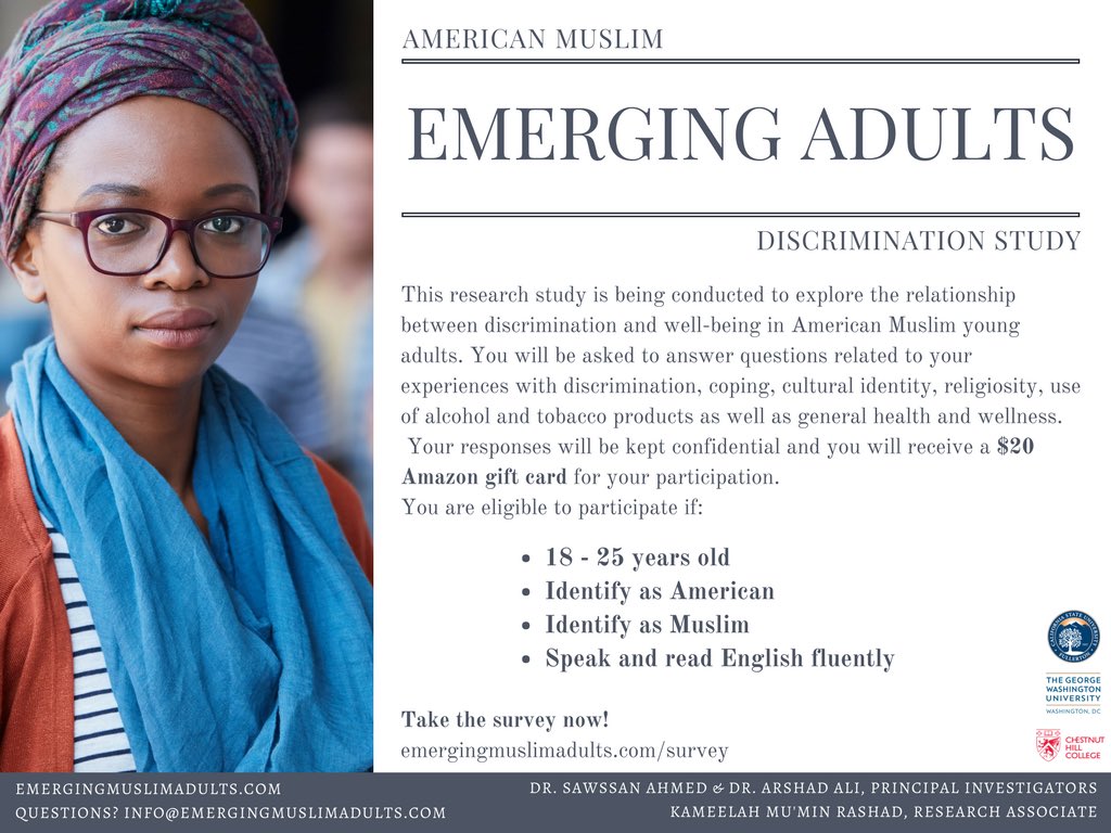 EmergingMuslims's tweet photo. Did you know you can also share your thoughts/experiences anonymously? Complete this survey &amp; earn a $20 giftcard! 
https://t.co/utWUFNKri2 https://t.co/erw9REXbsq