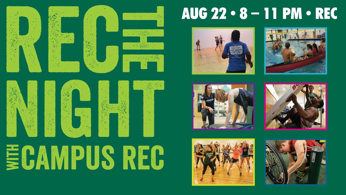 USouthFlorida's tweet photo. 1 week until #RECTheNight! Make sure to join us for a night of dodgeball, obstacle courses, fitness demos/consultations &amp; giveaways! https://t.co/3zjpfuHkNn