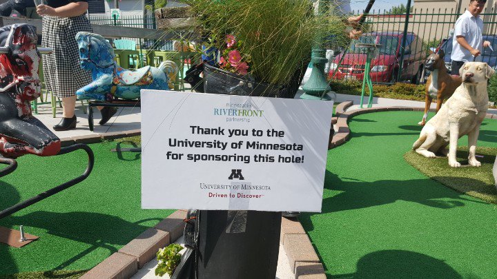 Mpls_Riverfront's tweet photo. The Minnepaolis Riverfront Partnership really appreciates support from @UMnews at our event this afternoon! #myriver #dangerousgolf https://t.co/ftTCRwPVau